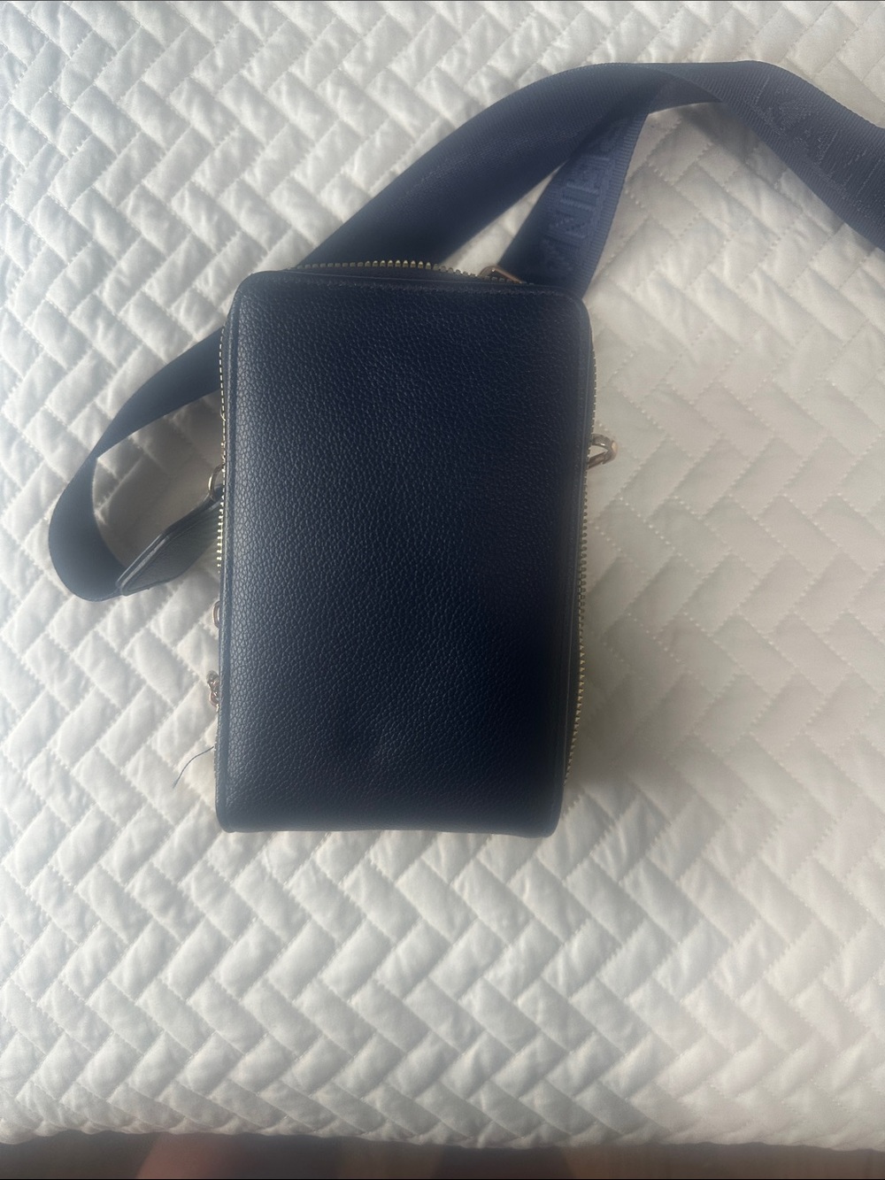 Navy Crossbody Phone Bag with Wide Strap - Picture 4 of 7